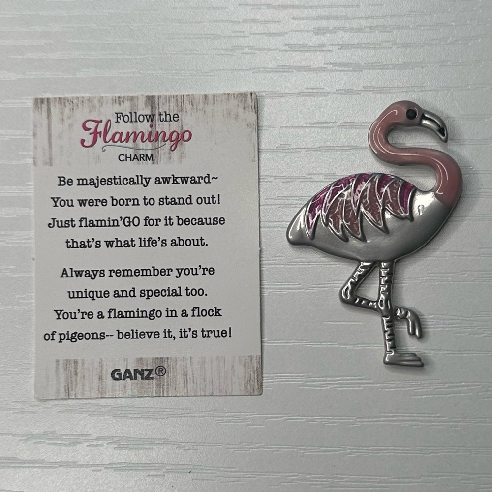 💲3 with purchase❗️ - GANZ Pink and Silver Flamingo Charm